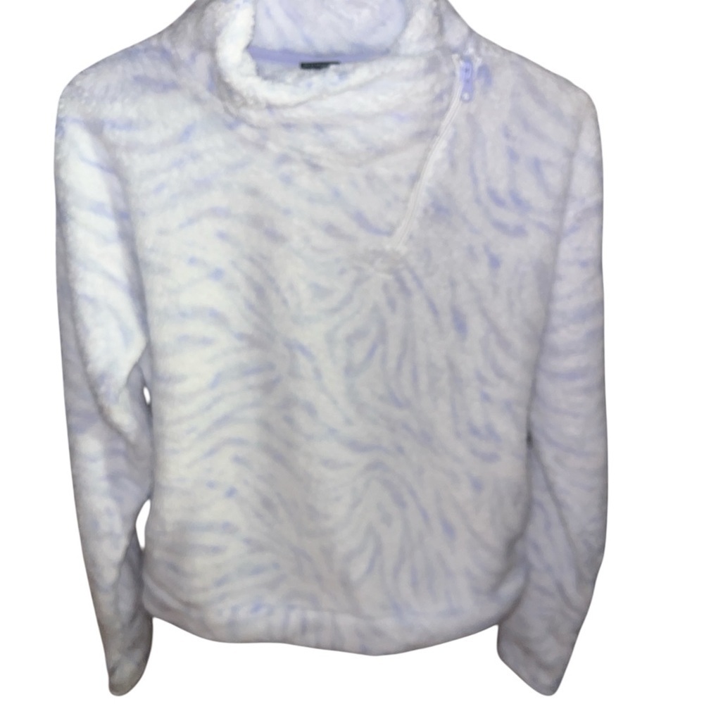 All in Motion White and Gray Cowl Neck Sweater